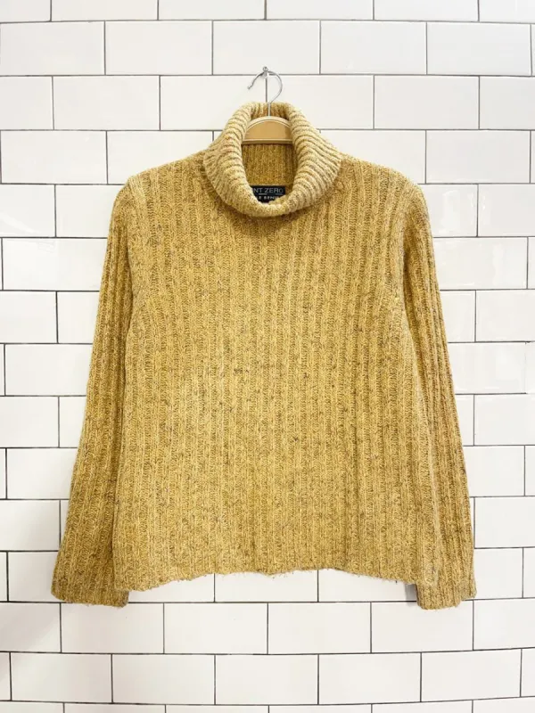 y2k point zero wool-blend chunky rib turtleneck | nicole benisti sold by Good Market Thrift Store