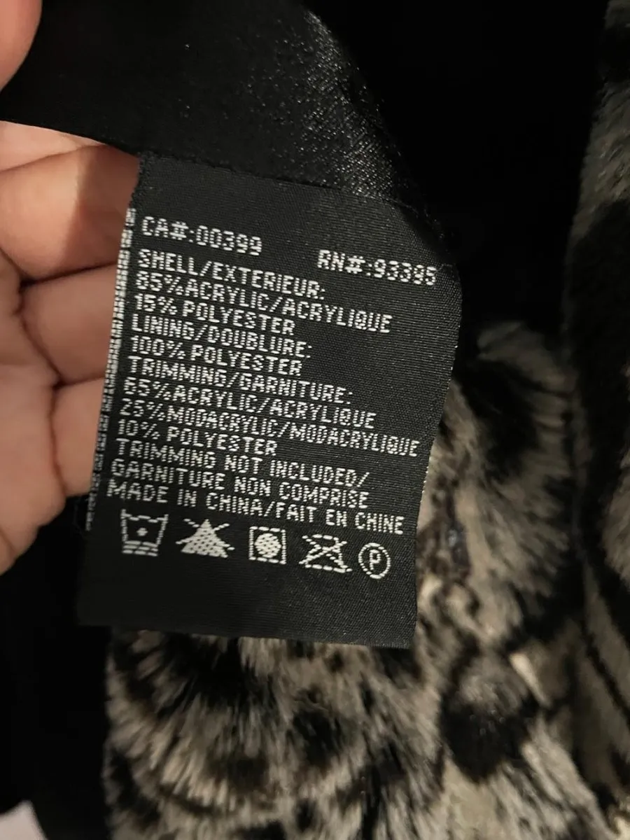 vintage 00s tanjay faux fur animal print hooded coat sold by Good Market Thrift Store product image thumbnail 4