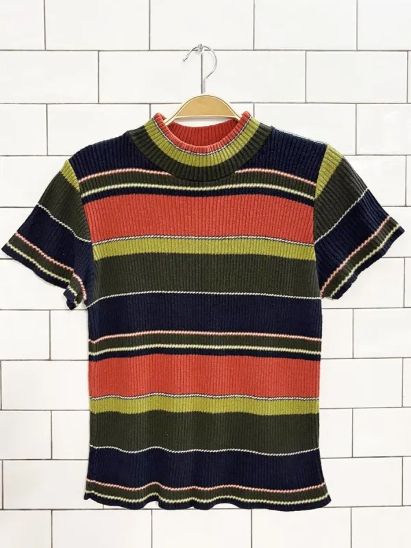 vintage 90s real clothes striped knit top sold by Good Market Thrift Store