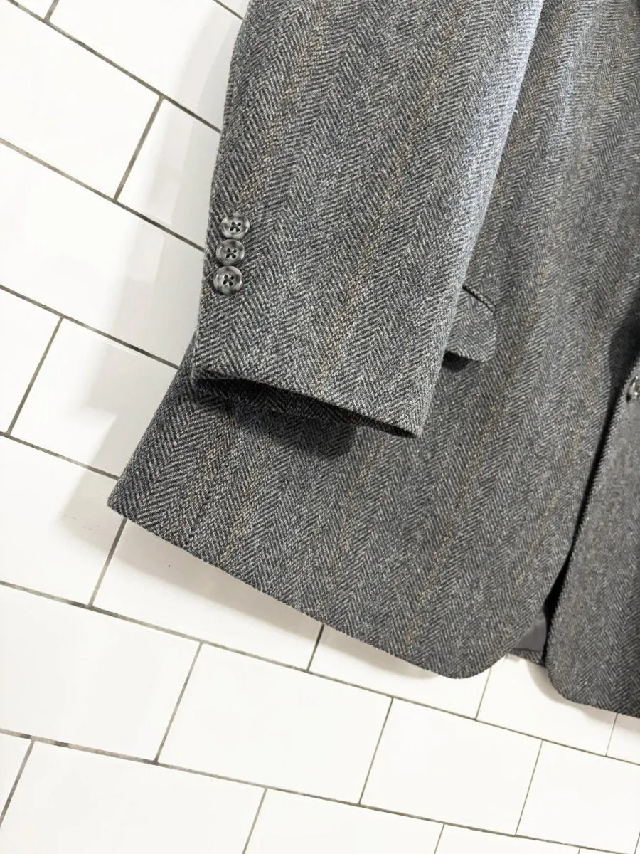vintage 90s moores lineage 100% wool herringbone blazer sold by Good Market Thrift Store product image thumbnail 2