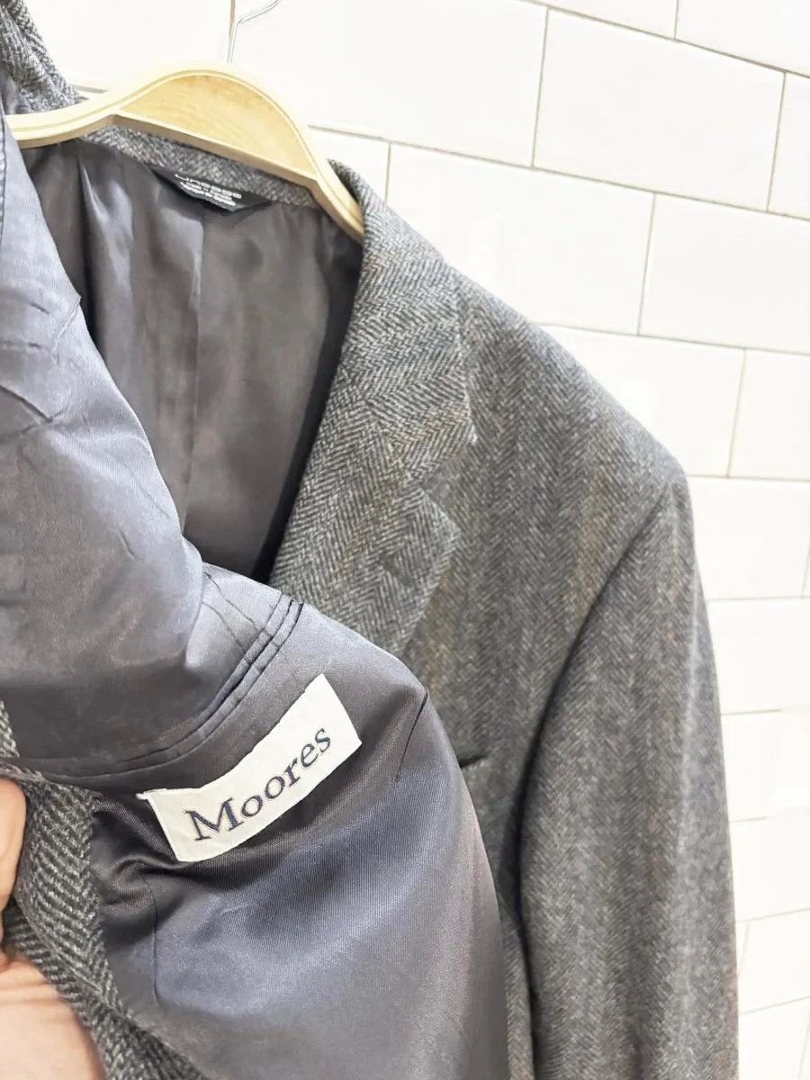 vintage 90s moores lineage 100% wool herringbone blazer sold by Good Market Thrift Store product image thumbnail 3