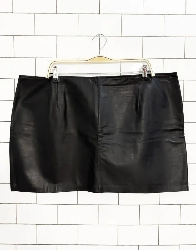 vintage northbound leather genuine leather mini skirt sold by Good Market Thrift Store