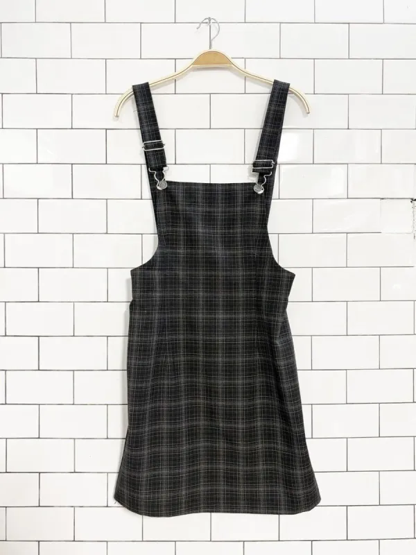 vintage 90s classique collections plaid overall dress sold by Good Market Thrift Store
