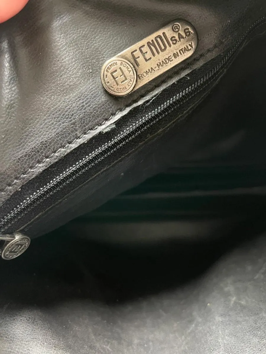 vintage fendi canvas clutch / toiletries bag | leather lining sold by Good Market Thrift Store product image thumbnail 2