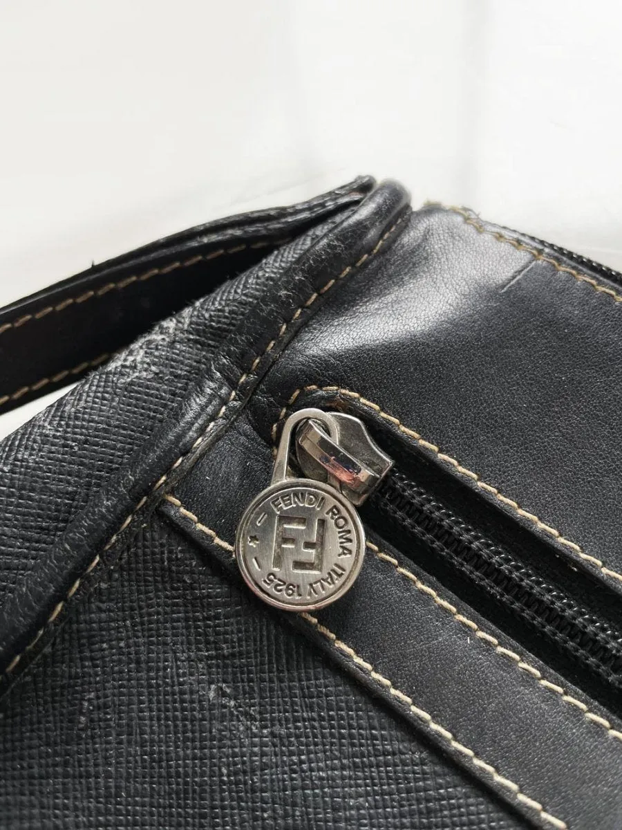 vintage fendi canvas clutch / toiletries bag | leather lining sold by Good Market Thrift Store product image thumbnail 3