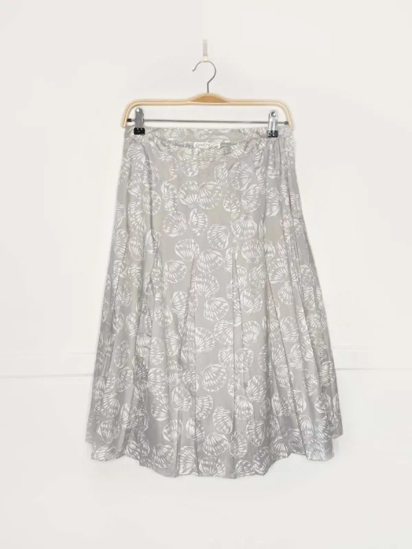 vintage 80s givenchy seashell printed pleated midi skirt sold by Good Market Thrift Store