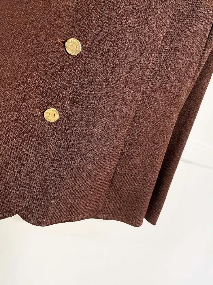 x2 vintage st. john wool-blend knit blazer + skirt set | made in USA sold by Good Market Thrift Store product image thumbnail 4