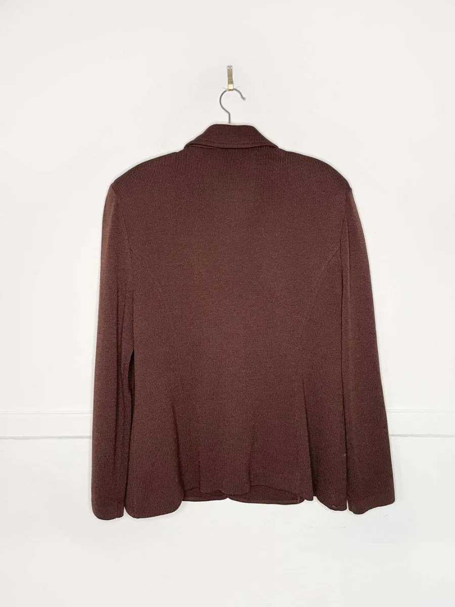 x2 vintage st. john wool-blend knit blazer + skirt set | made in USA sold by Good Market Thrift Store product image thumbnail 5