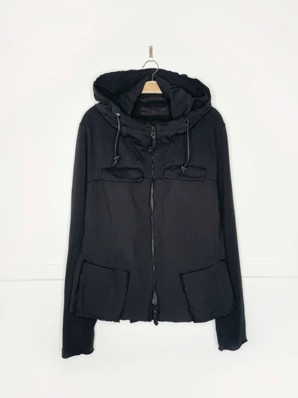 rundholtz dip raw edge deconstructed full zip cotton hoodie sold by Good Market Thrift Store