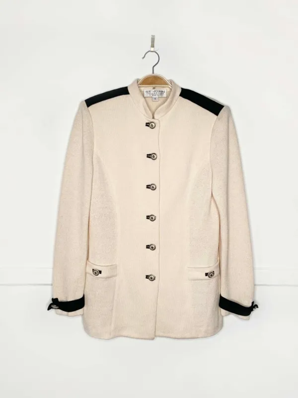 st john wool military-chanel style knit jacket | by marie gray sold by Good Market Thrift Store