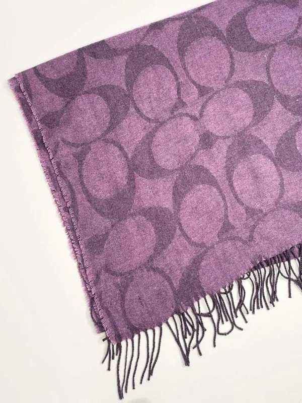 coach wool-silk-angora-cashmere c monogram scarf w fringe sold by Good Market Thrift Store