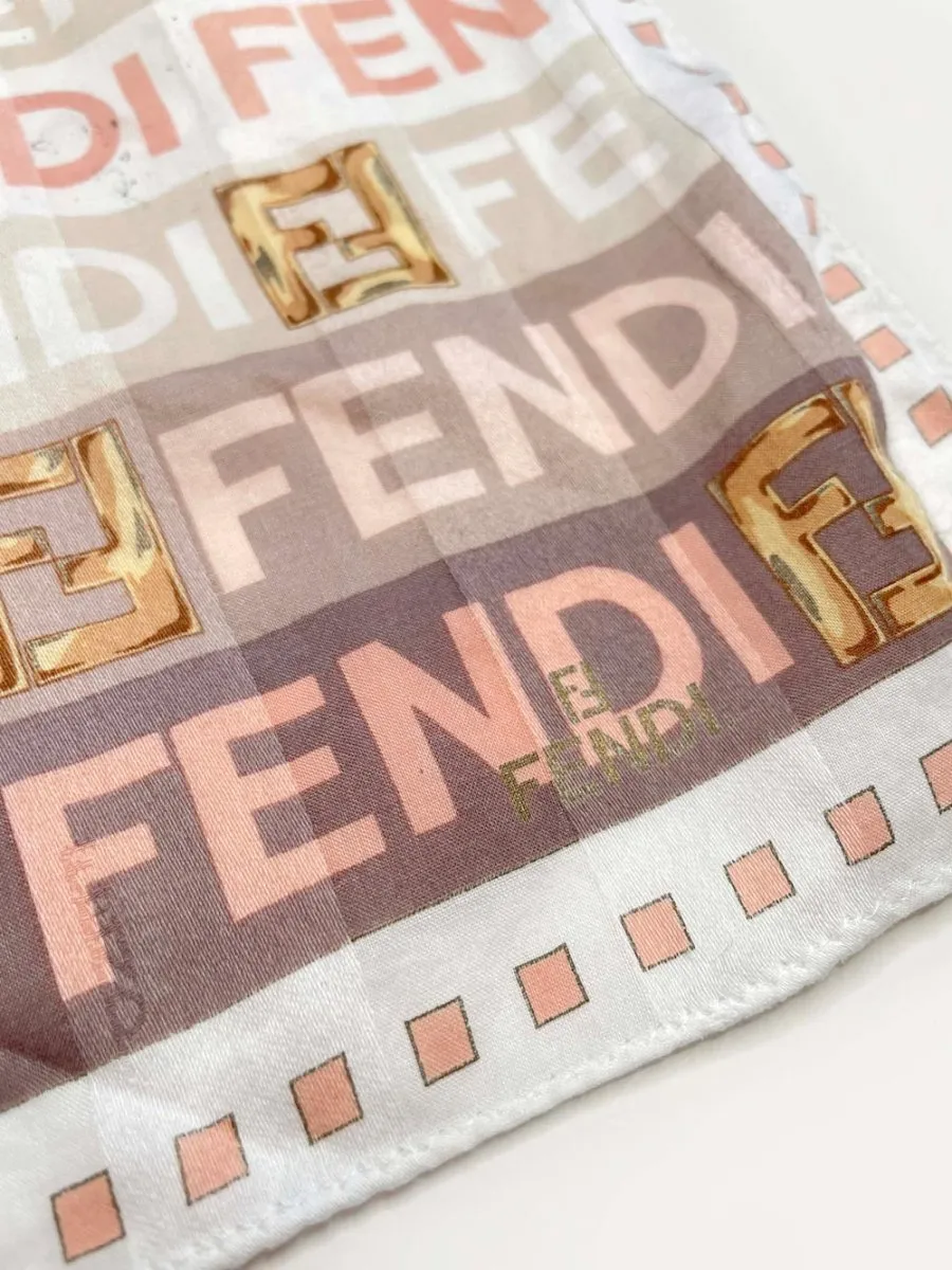 vintage fendi nameplate stripe logo silk scarf sold by Good Market Thrift Store product image thumbnail 2