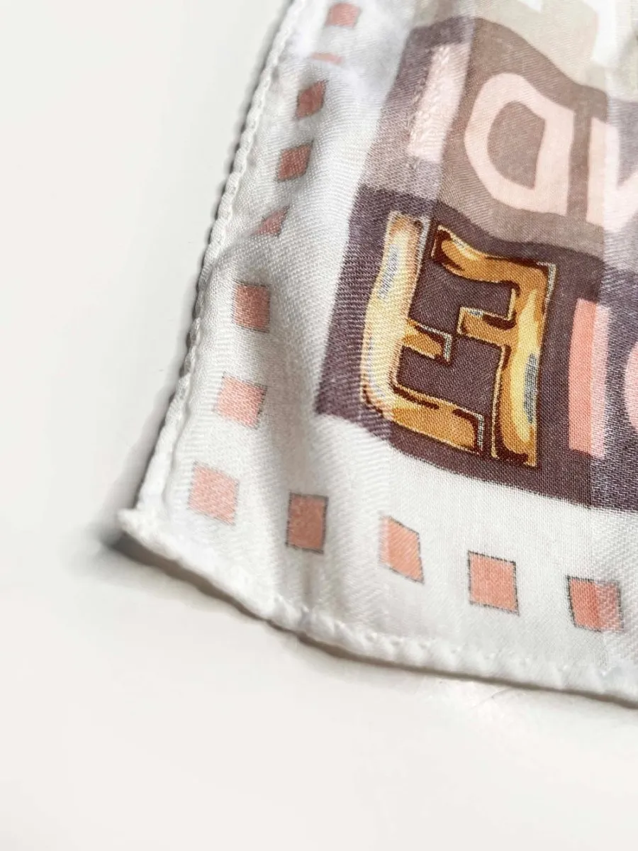 vintage fendi nameplate stripe logo silk scarf sold by Good Market Thrift Store product image thumbnail 3