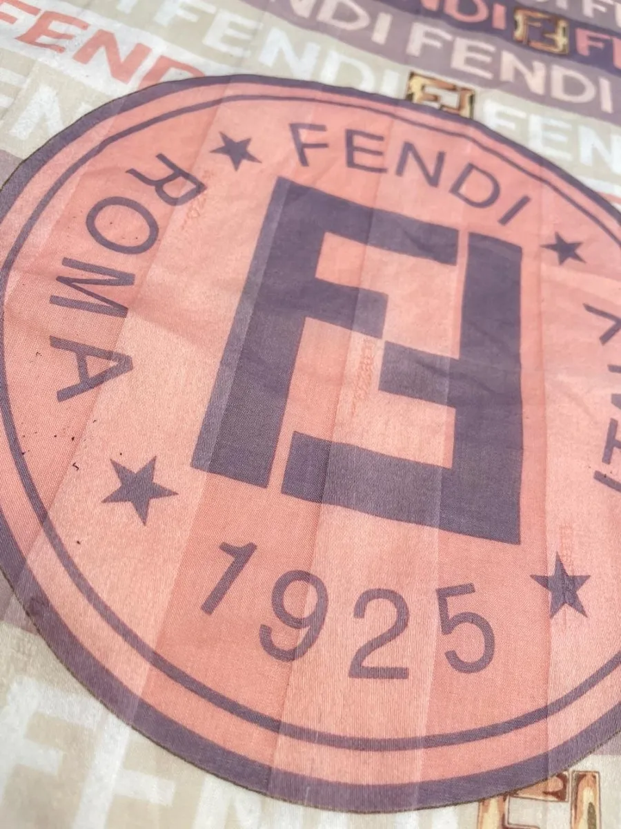 vintage fendi nameplate stripe logo silk scarf sold by Good Market Thrift Store product image thumbnail 4