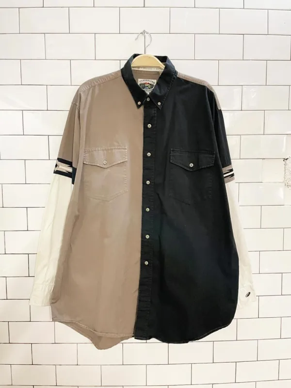 vintage 90s cumberland outfitters color block western shirt sold by Good Market Thrift Store