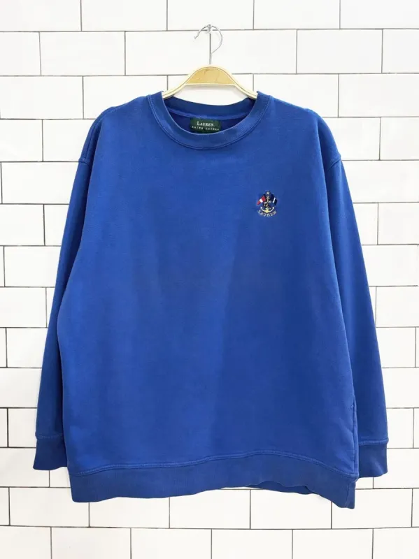 vintage 00s lauren RL nautical crest sweatshirt | ralph lauren sold by Good Market Thrift Store
