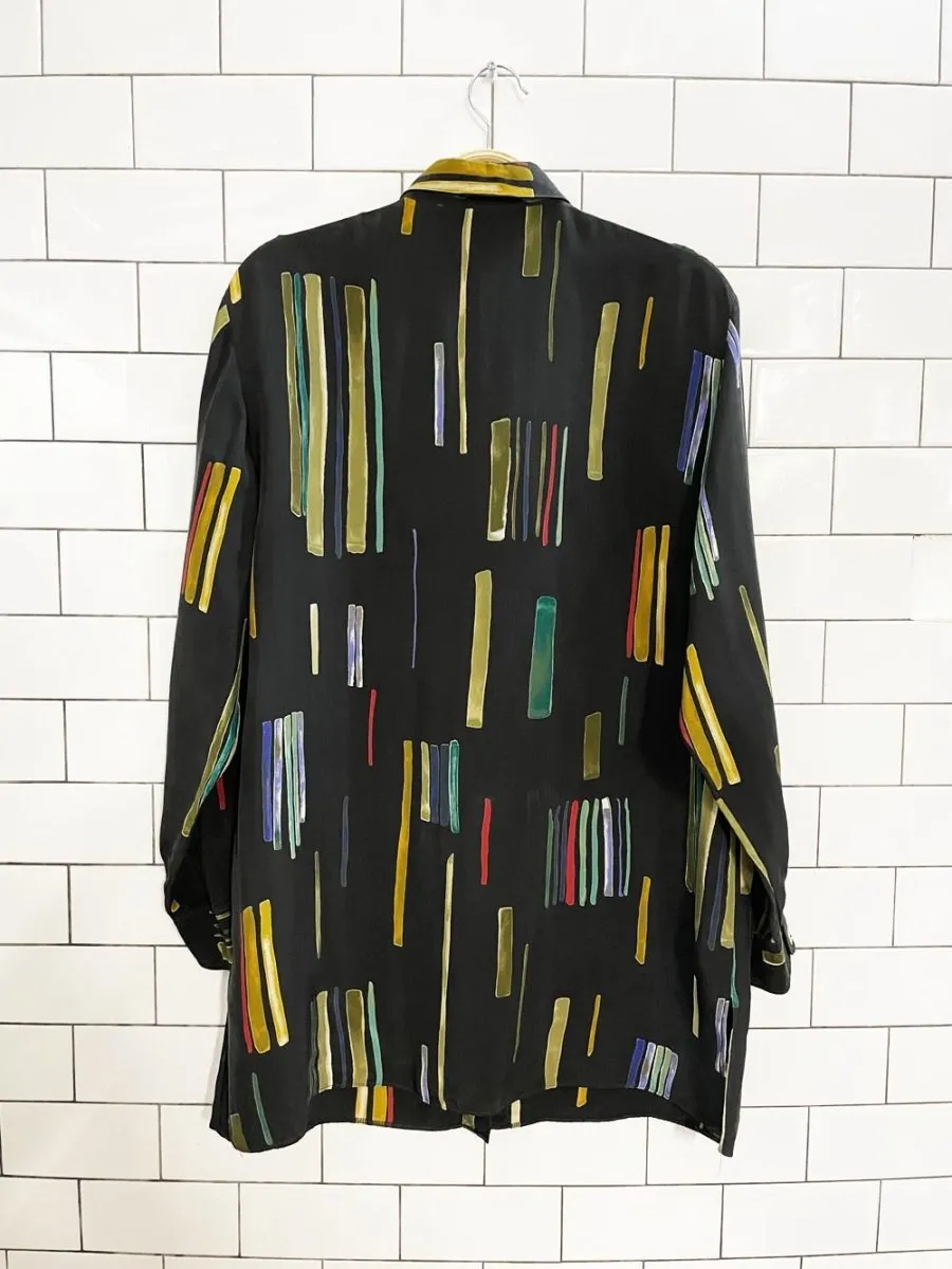 vintage tru abstract button down shirt | shell buttons sold by Good Market Thrift Store product image thumbnail 4