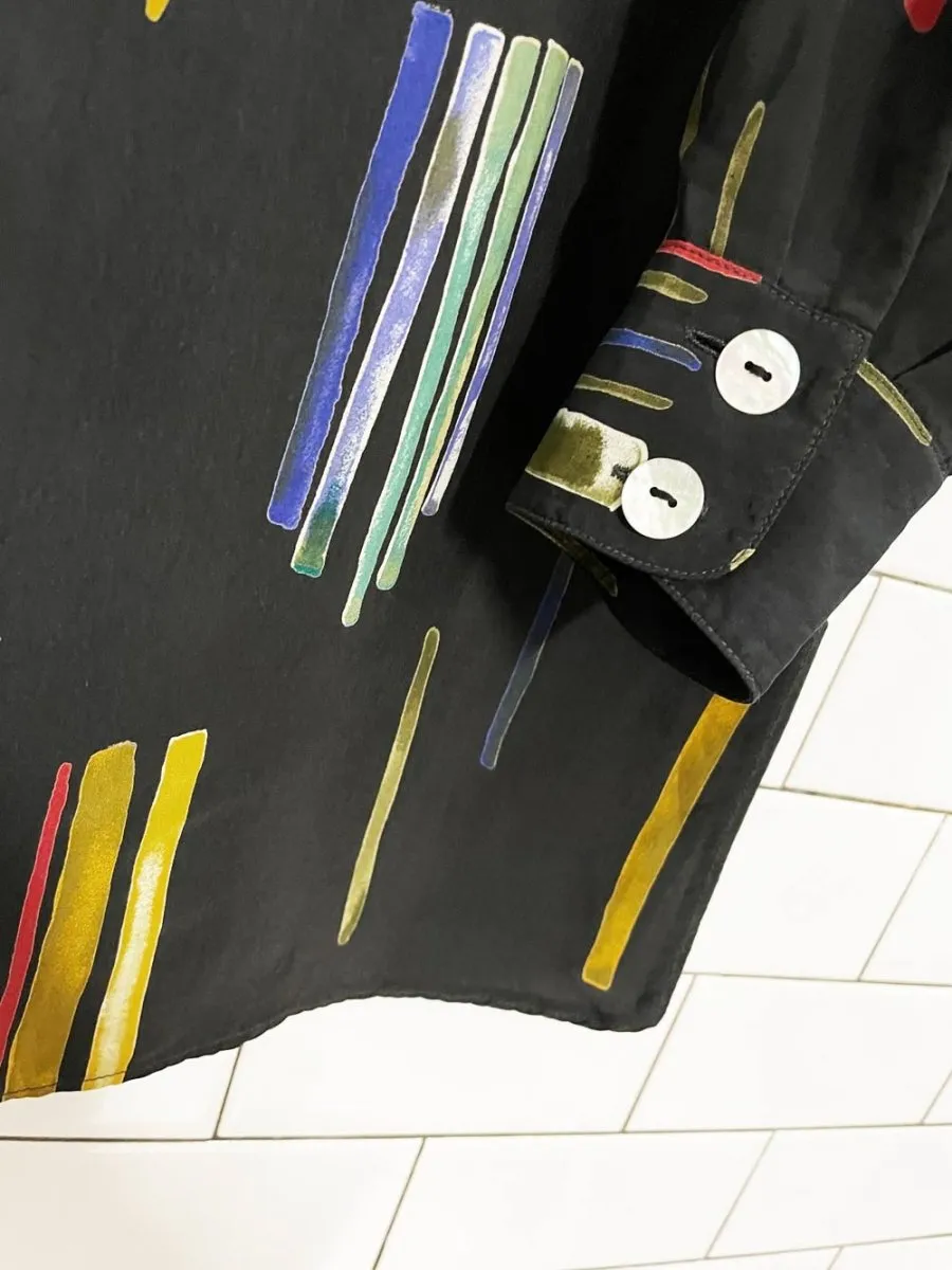 vintage tru abstract button down shirt | shell buttons sold by Good Market Thrift Store product image thumbnail 3