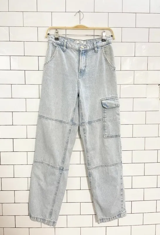 mango baggy leg panelled cargo jeans sold by Good Market Thrift Store