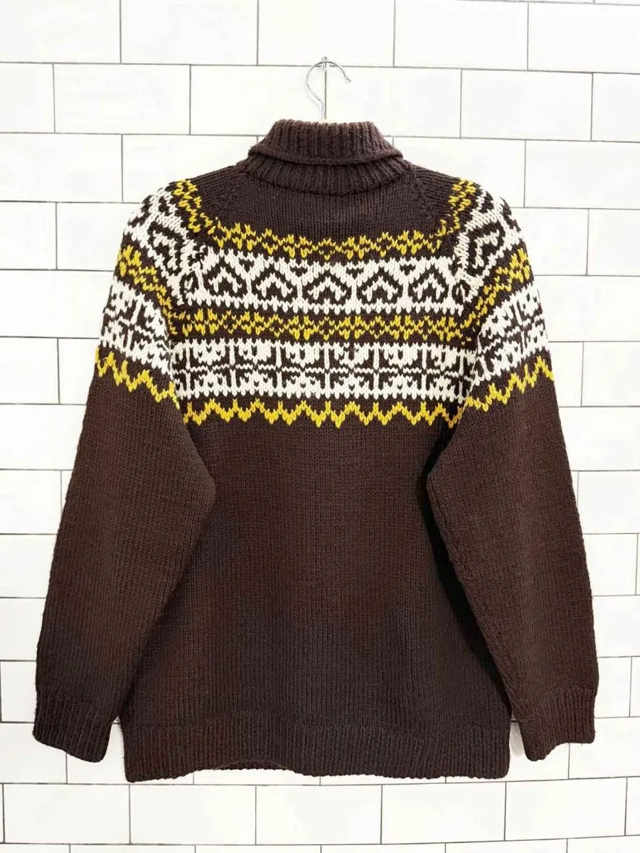 vintage ski chalet fair isle knit turtleneck sold by Good Market Thrift Store product image thumbnail 5