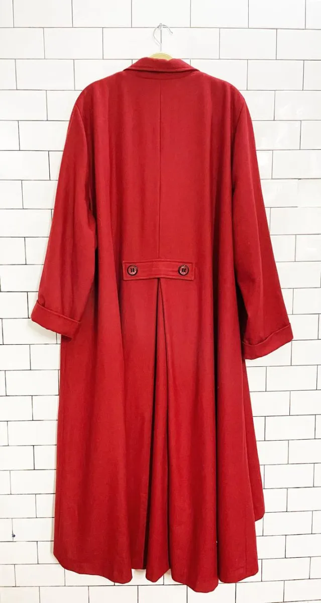 vintage wool raglan sleeve pleat back long coat sold by Good Market Thrift Store product image thumbnail 2