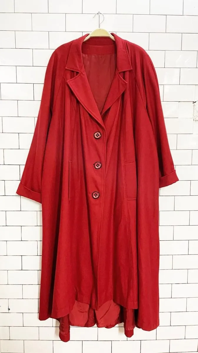 vintage wool raglan sleeve pleat back long coat sold by Good Market Thrift Store