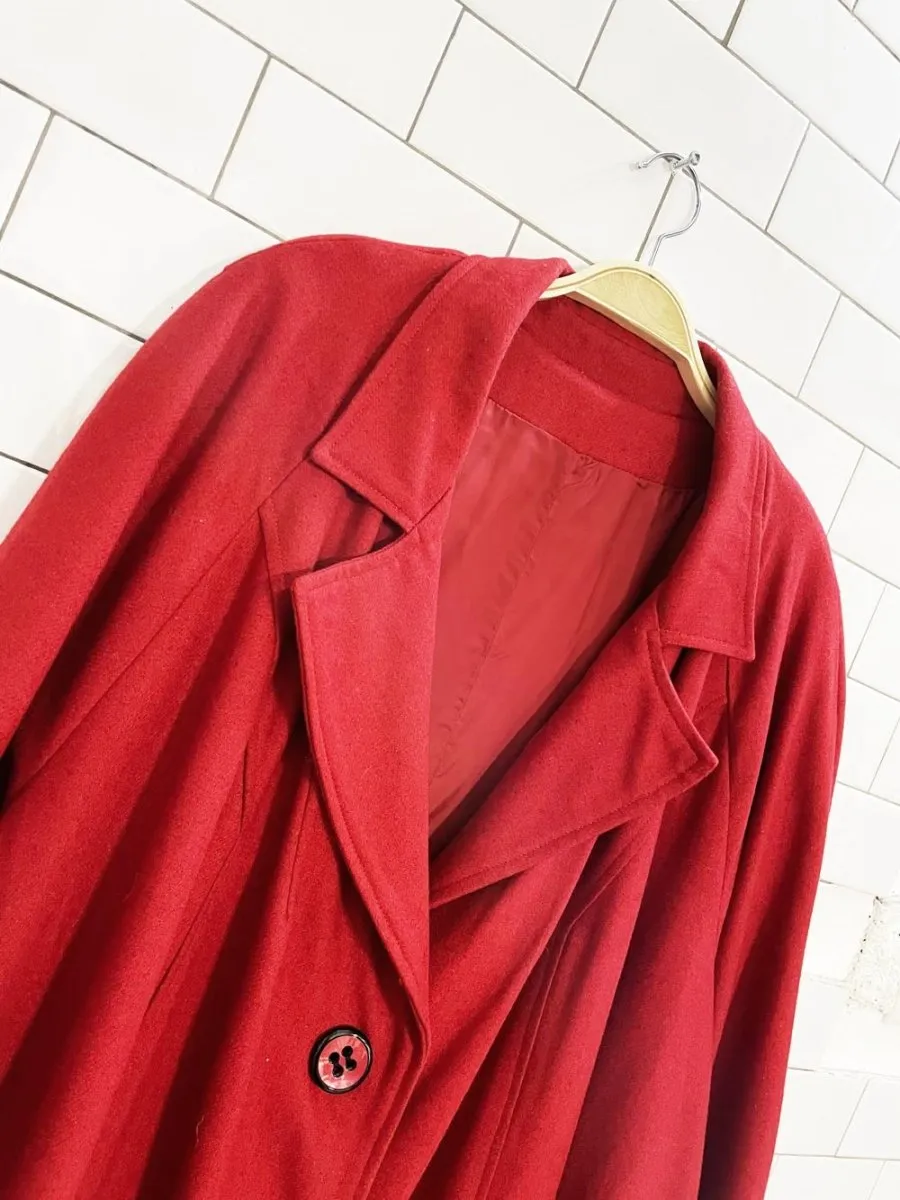 vintage wool raglan sleeve pleat back long coat sold by Good Market Thrift Store product image thumbnail 3