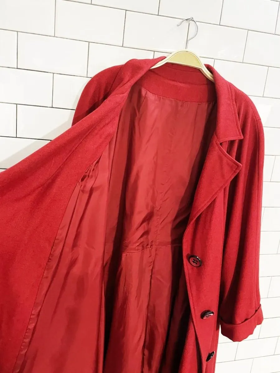 vintage wool raglan sleeve pleat back long coat sold by Good Market Thrift Store product image thumbnail 5