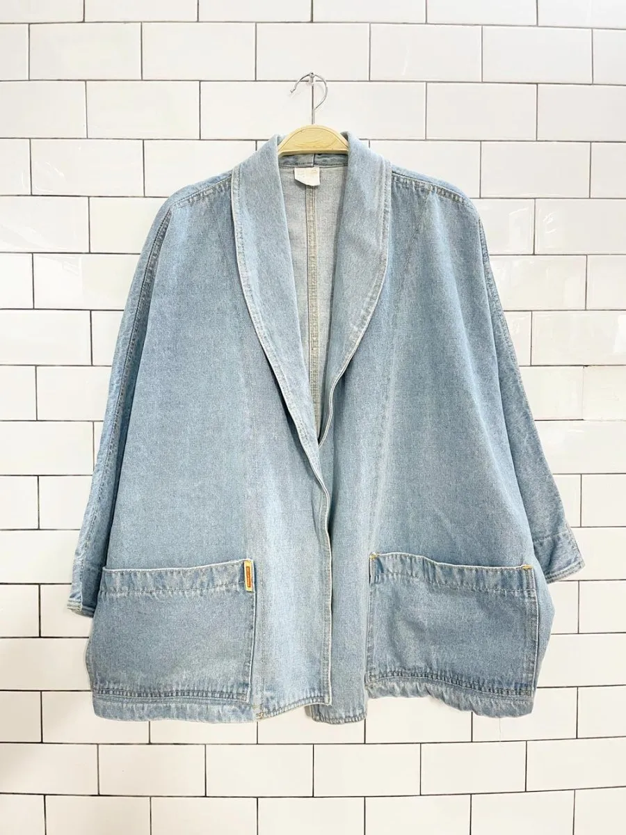 vintage hollywood denim open kimono-style jacket sold by Good Market Thrift Store