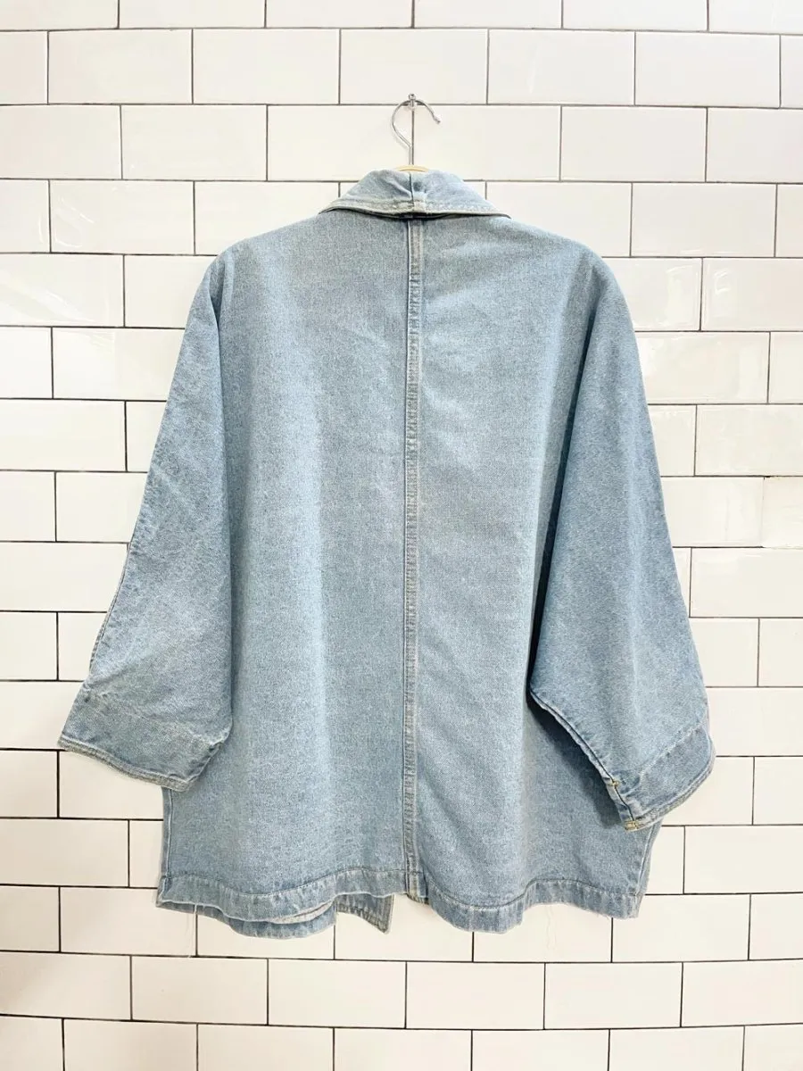 vintage hollywood denim open kimono-style jacket sold by Good Market Thrift Store product image thumbnail 5