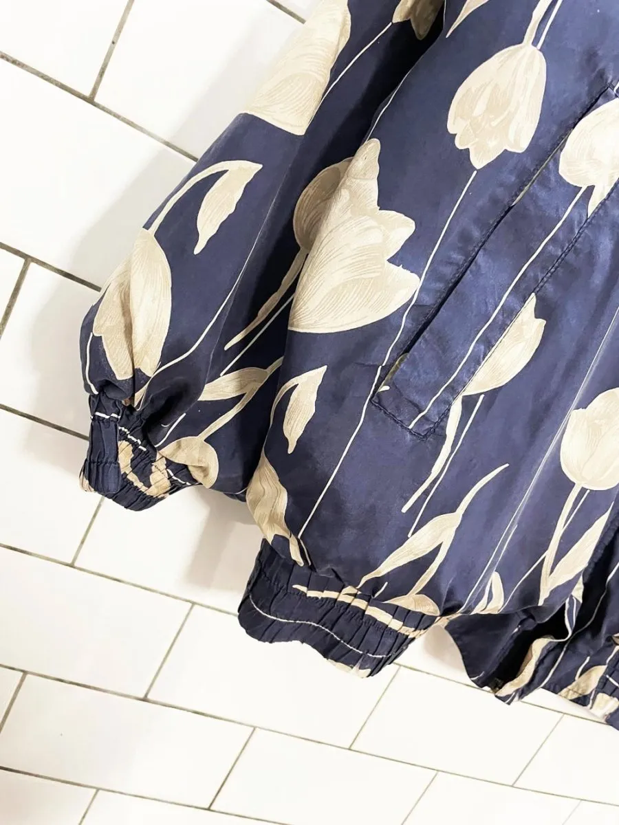 rework x coaco 100% silk floral bomber jacket w flower patch sold by Good Market Thrift Store product image thumbnail 5