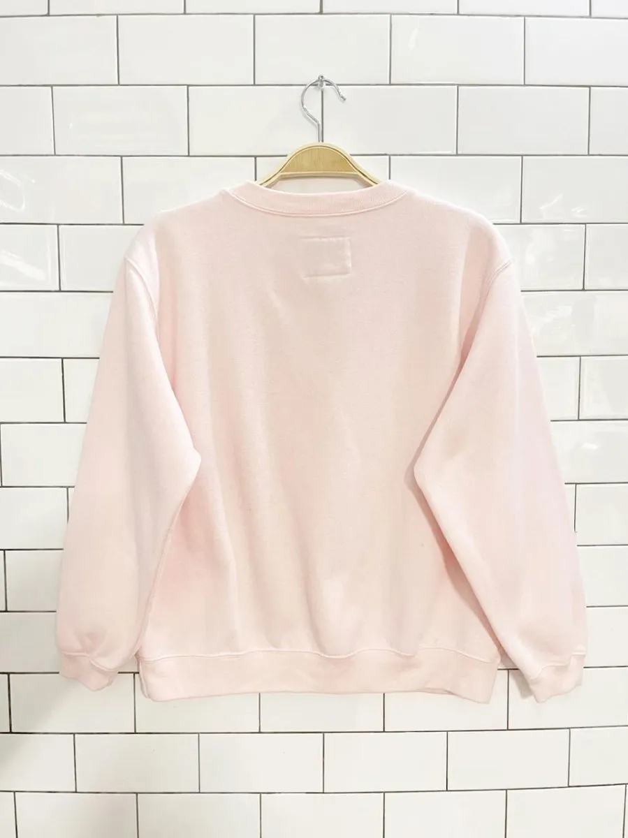 vintage 90s levi's white tab pink v-neck sweatshirt sold by Good Market Thrift Store product image thumbnail 4