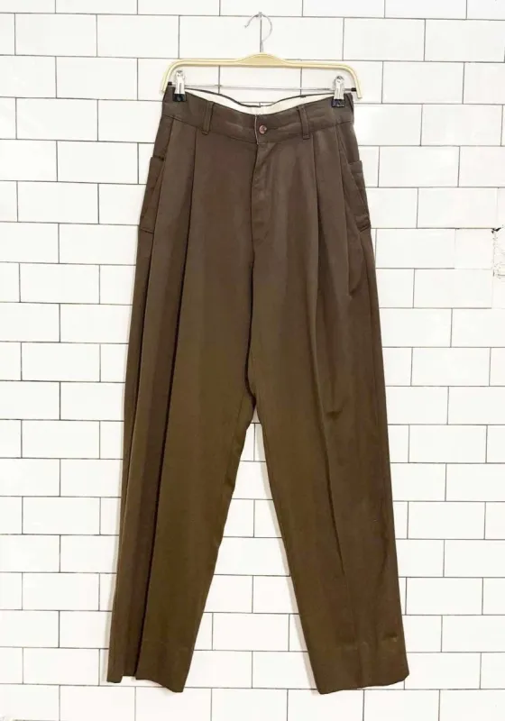 vintage austerity classico pleated straight leg trousers sold by Good Market Thrift Store