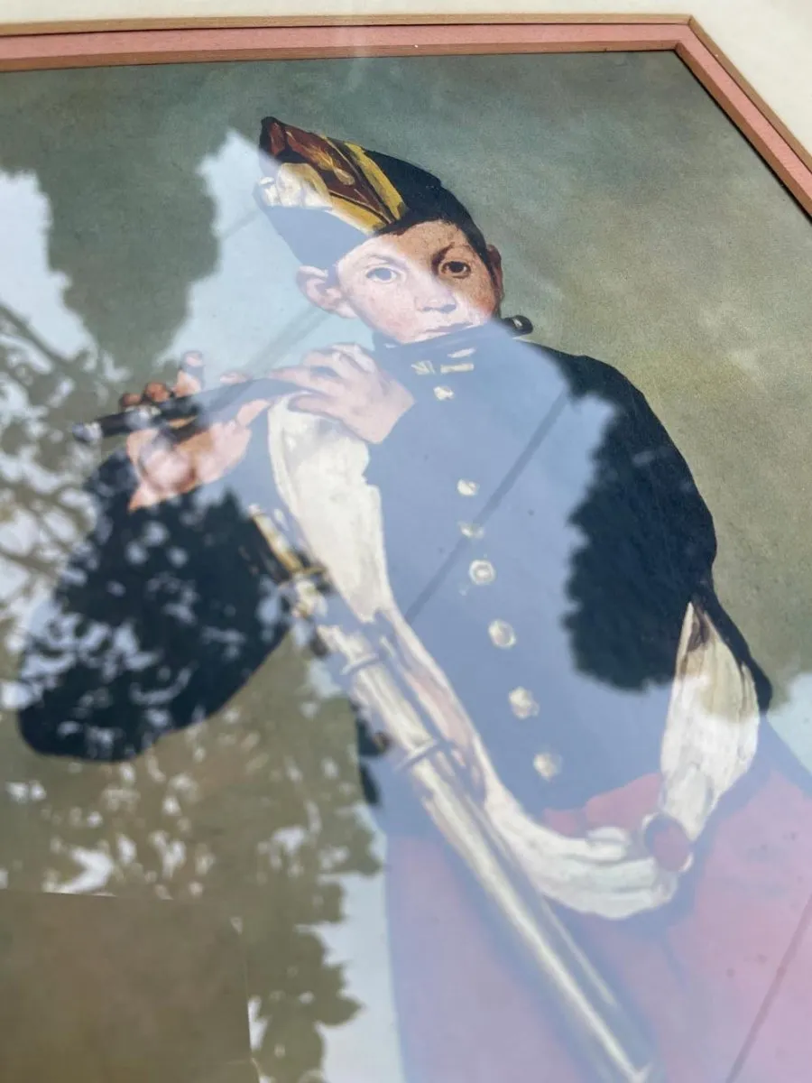 vintage 50s tableau sur toile edouard manet le joueur de fifre reprint | framed sold by Good Market Thrift Store product image thumbnail 2