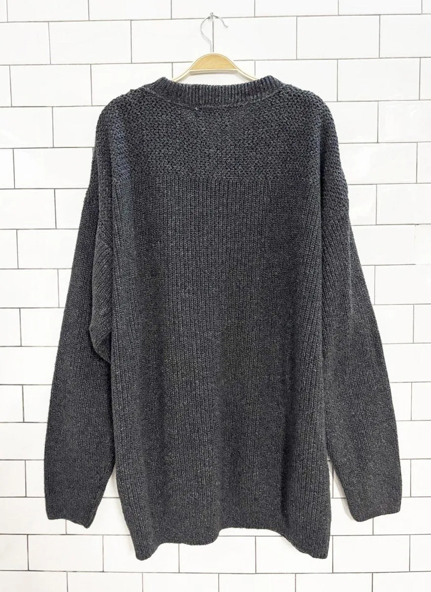 vintage 90s eddie bauer loose knit henley sweater sold by Good Market Thrift Store product image thumbnail 4