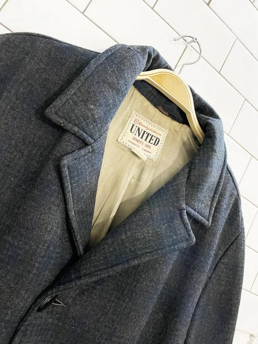 vintage 60s united sports MFG wool plaid coat sold by Good Market Thrift Store product image thumbnail 3