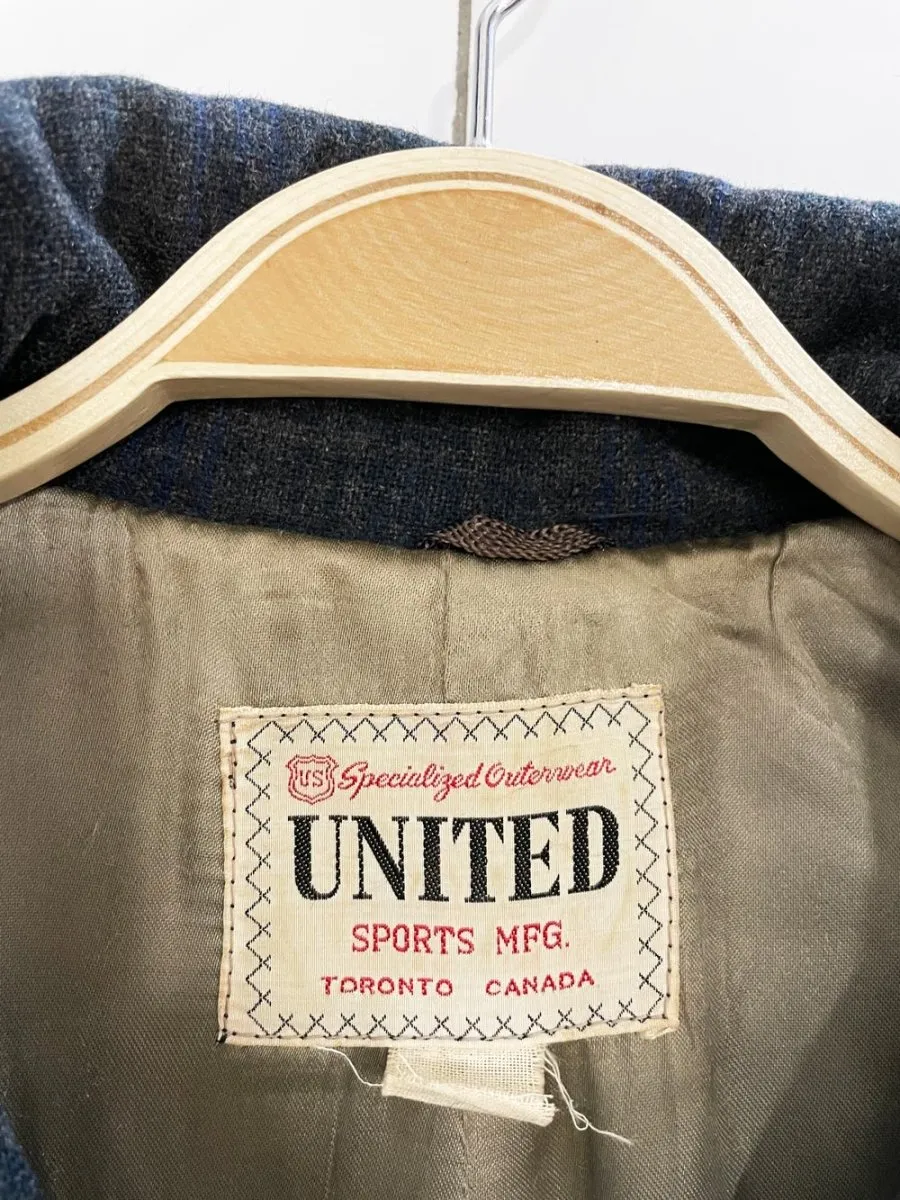 vintage 60s united sports MFG wool plaid coat sold by Good Market Thrift Store product image thumbnail 4