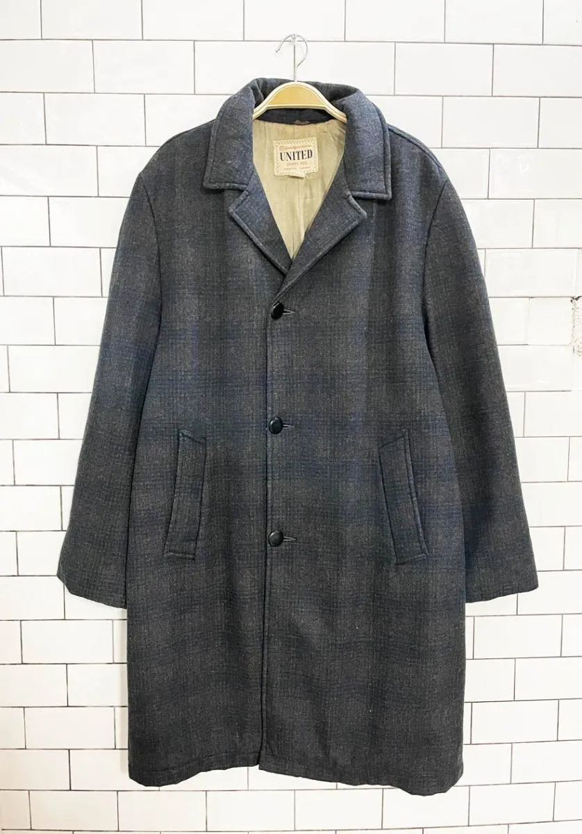 vintage 60s united sports MFG wool plaid coat sold by Good Market Thrift Store