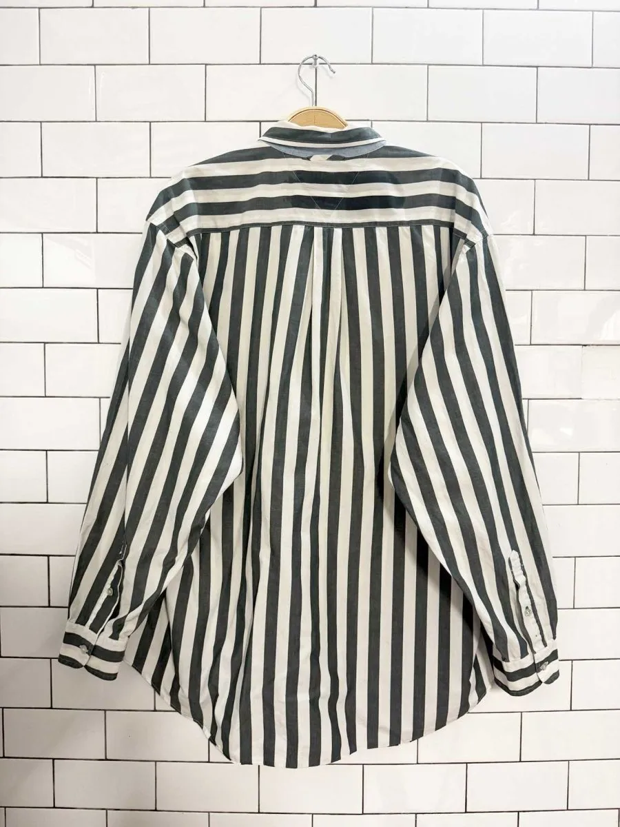 vintage 90s tommy hilfiger crest pocket striped shirt sold by Good Market Thrift Store product image thumbnail 5