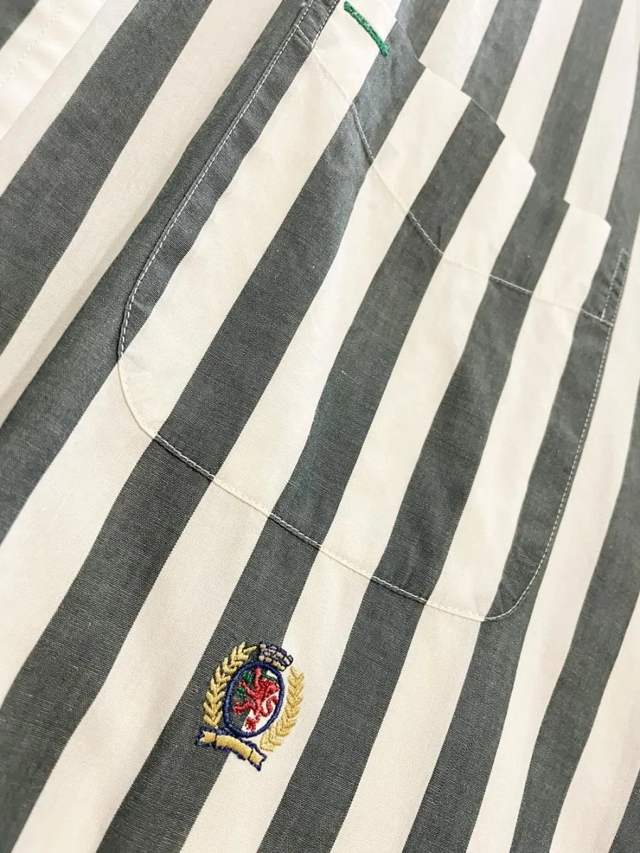 vintage 90s tommy hilfiger crest pocket striped shirt sold by Good Market Thrift Store product image thumbnail 2