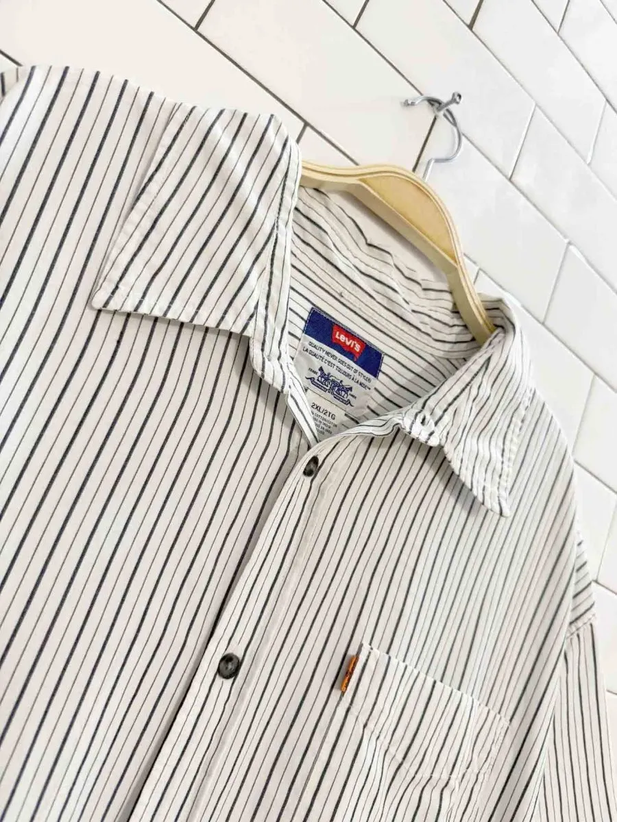 vintage levi's orange tab striped short sleeve shirt sold by Good Market Thrift Store product image thumbnail 2