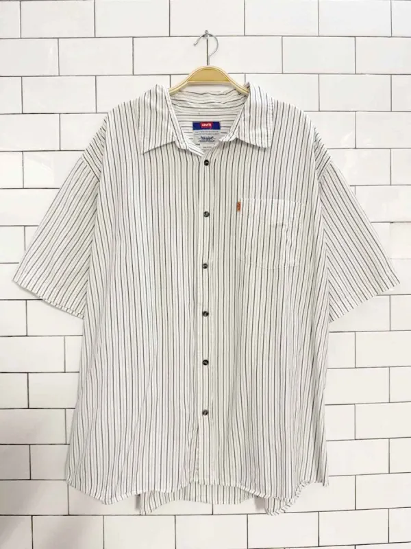 vintage levi's orange tab striped short sleeve shirt sold by Good Market Thrift Store