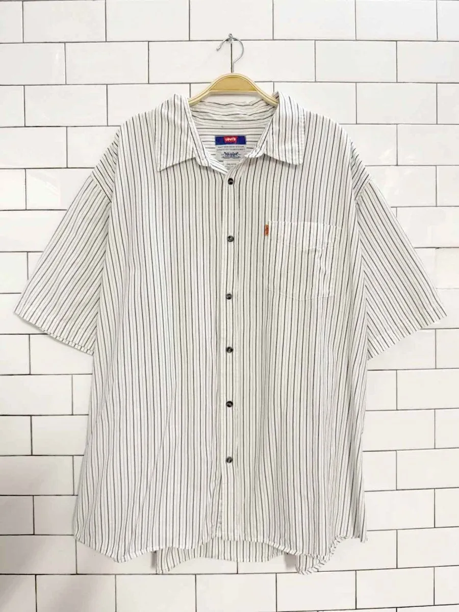 vintage levi's orange tab striped short sleeve shirt sold by Good Market Thrift Store