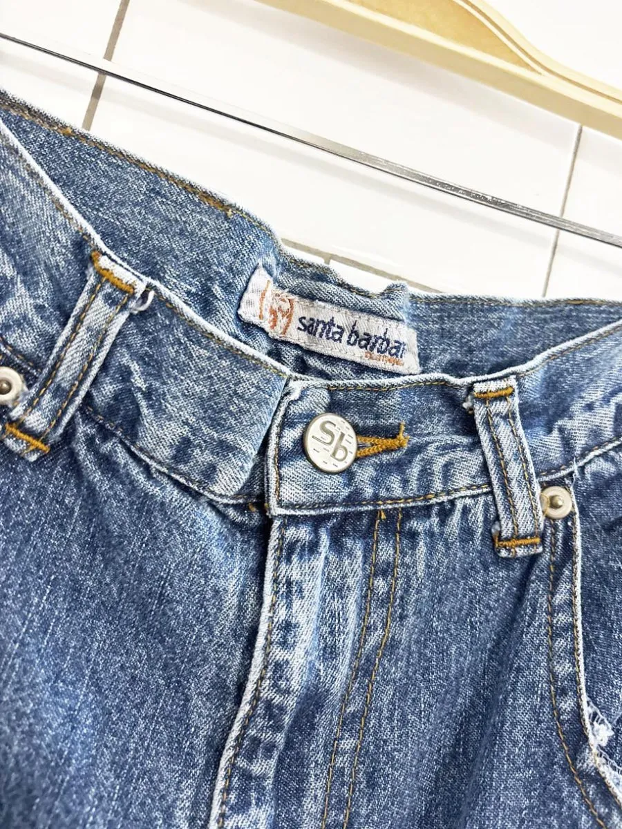 vintage 00s santa barbara floral embroidered flare jeans sold by Good Market Thrift Store product image thumbnail 3