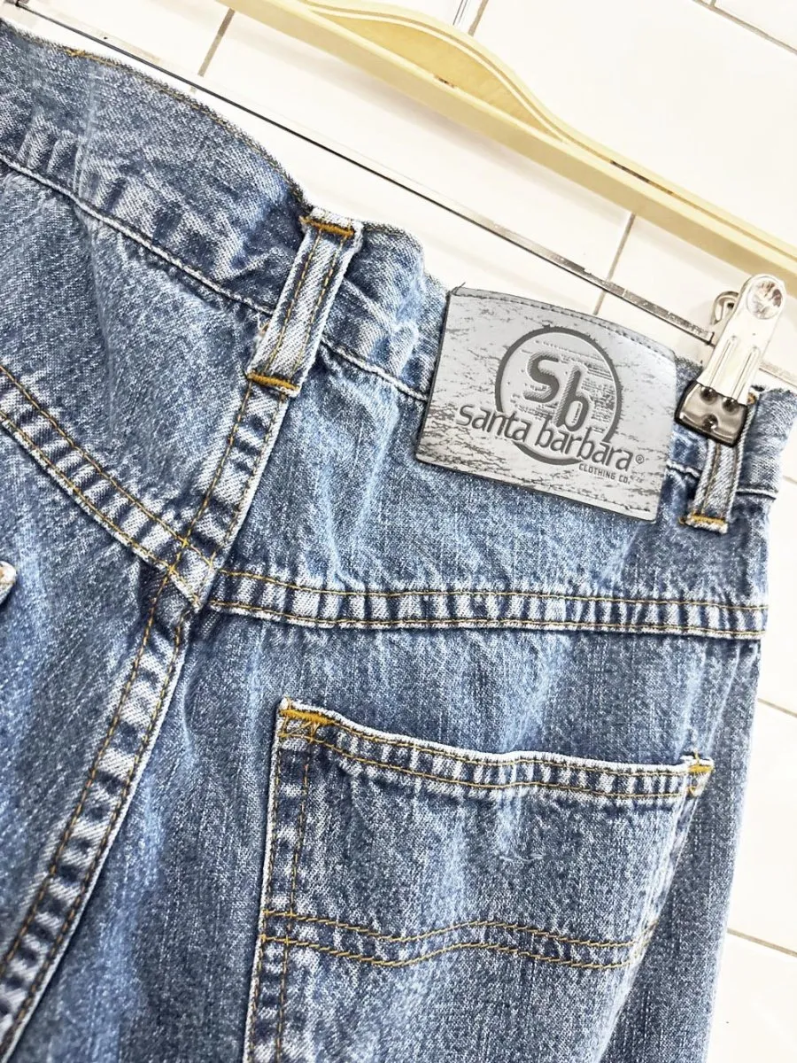 vintage 00s santa barbara floral embroidered flare jeans sold by Good Market Thrift Store product image thumbnail 4