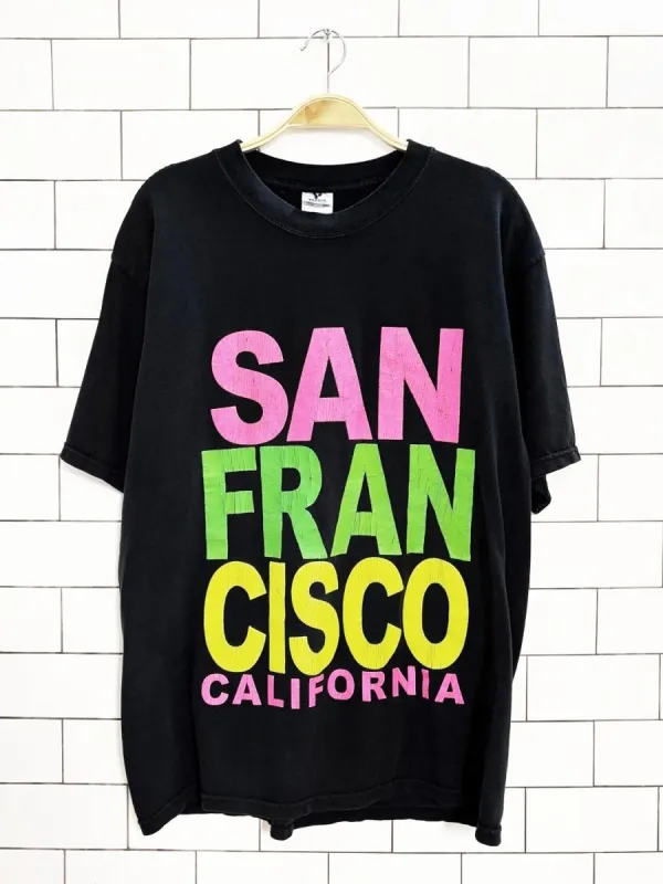 vintage 00s san francisco spell out tee sold by Good Market Thrift Store