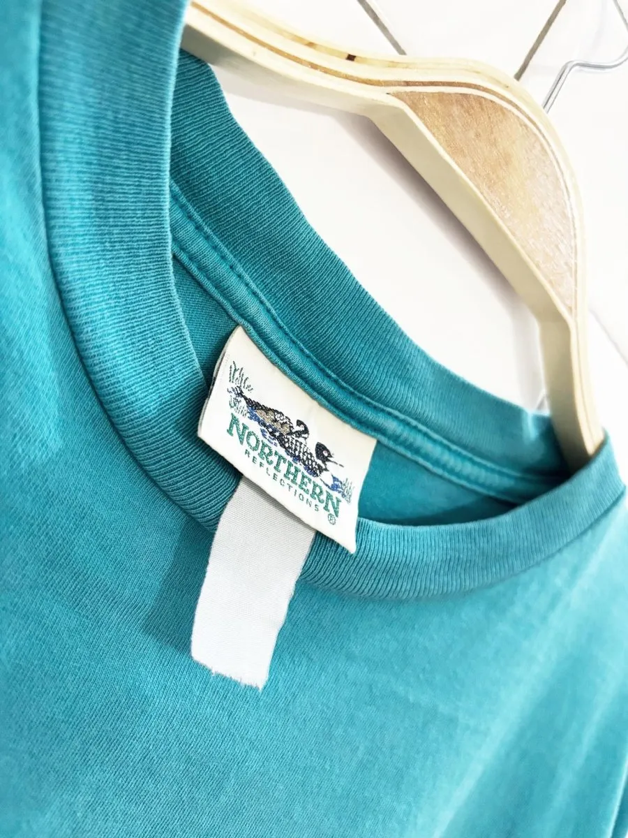 vintage 90s northern reflections faded pond scene tee sold by Good Market Thrift Store product image thumbnail 5