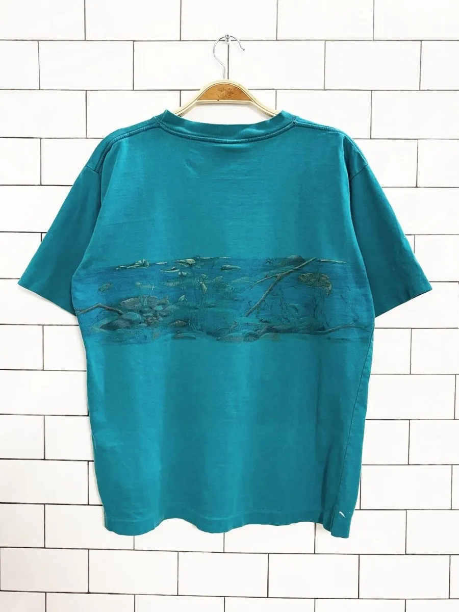 vintage 90s northern reflections faded pond scene tee sold by Good Market Thrift Store product image thumbnail 4