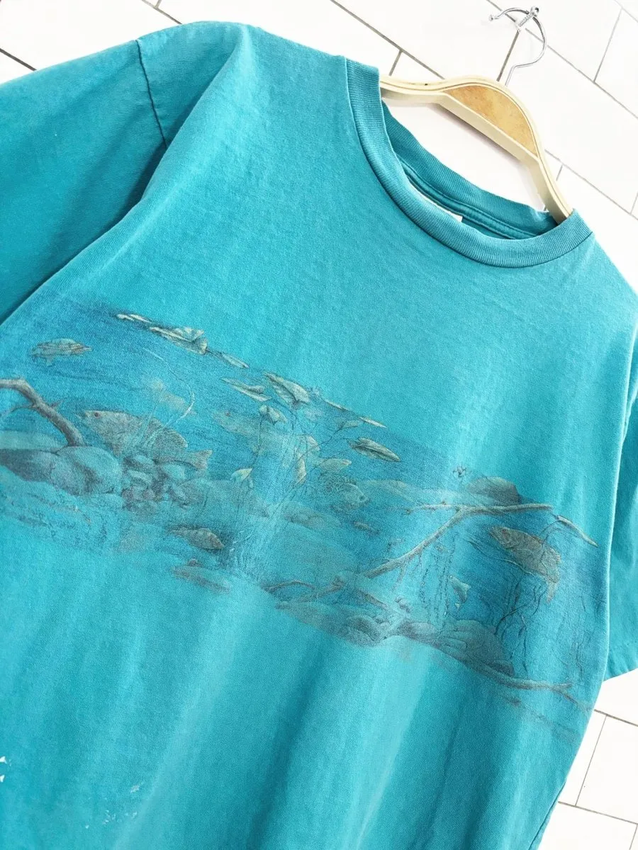 vintage 90s northern reflections faded pond scene tee sold by Good Market Thrift Store product image thumbnail 2