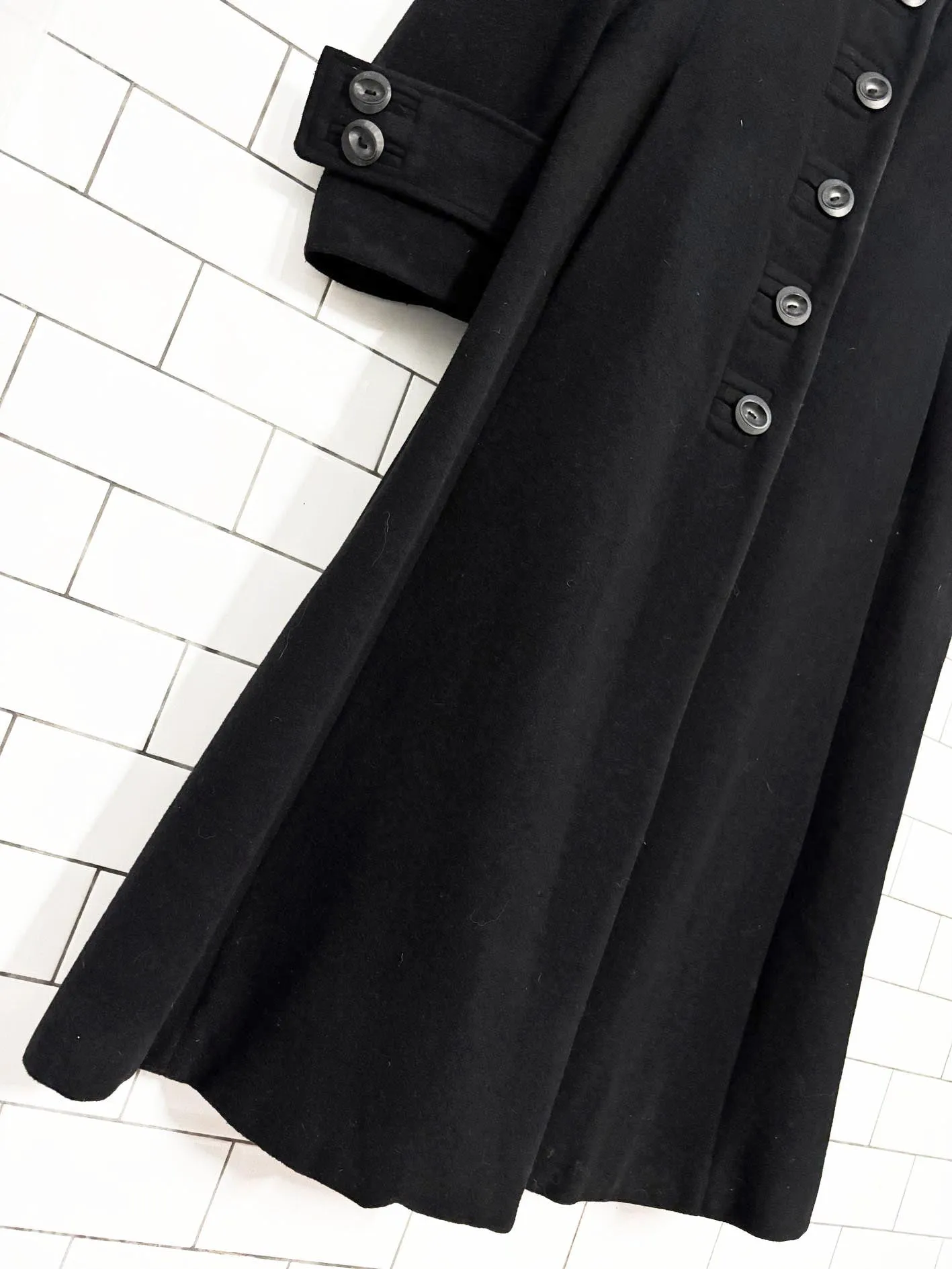 vintage marcona wool-blend hooded long coat sold by Good Market Thrift Store product image thumbnail 3